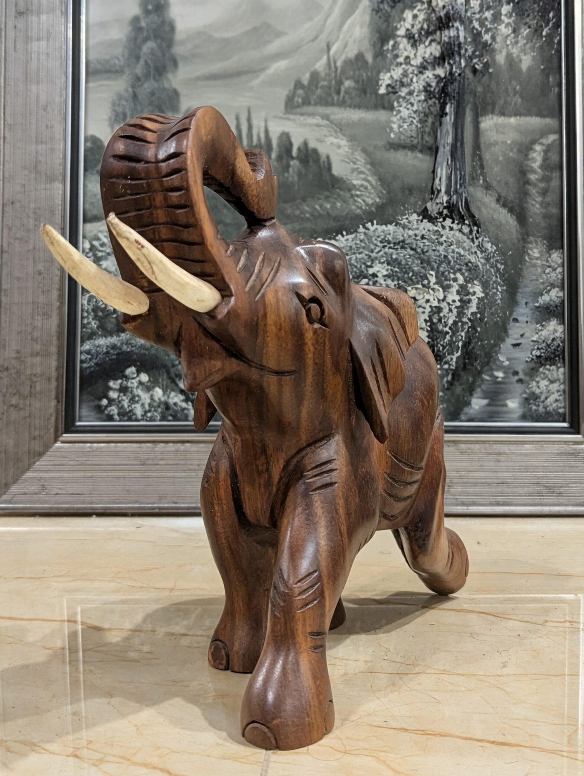 Handmade Wooden Elephant Statue