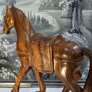 Handmade Wooden Horse sculpture at lerili megamall