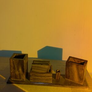 Lerili Megamall Wooden Pen Holder with Coasters