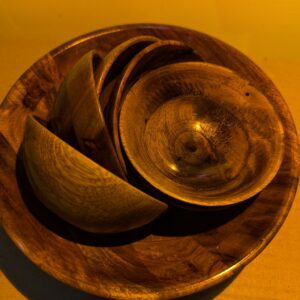 Lerili Megamall Handcrafted Wooden Bowl Set – Natural Dining Elegance