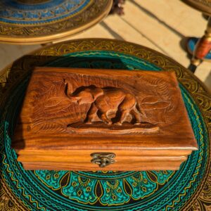 Lerili Megamall Carved Jewelry Boxes – Elephant & Lion Design