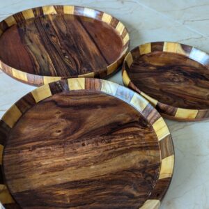 premium wood serving platter | Small, Medium, Large or Set of 3 | Wooden Kitchen Décor | LeriLi Megamall
