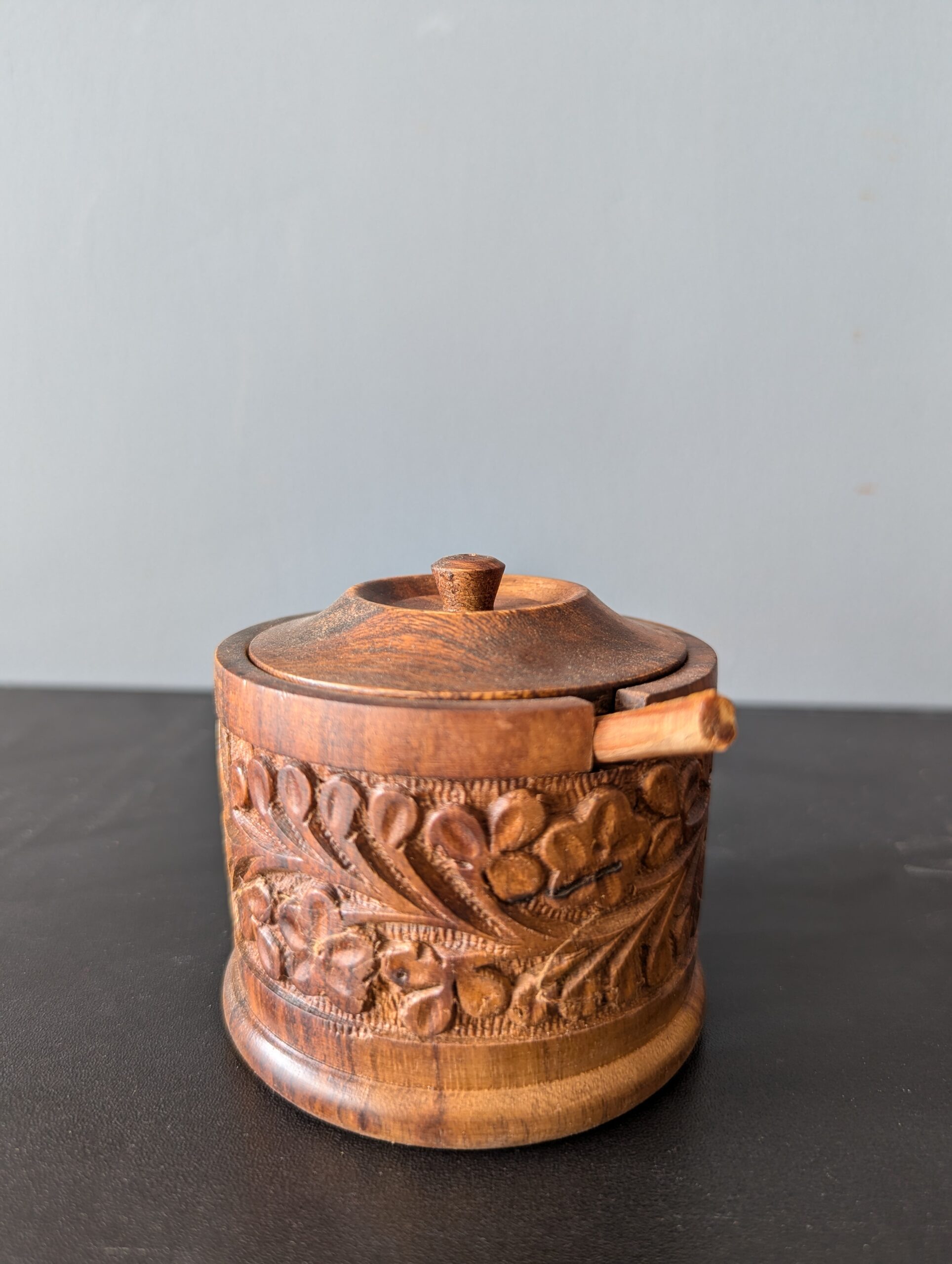 Lerili Megamall Handmade Carved Wooden SugarPot