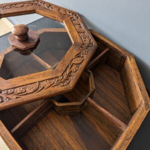 Handmade Sheesham premium Dry fruit Box – Carved & Brass Inlay Variants (31x31x10 cm) – Free Worldwide Delivery