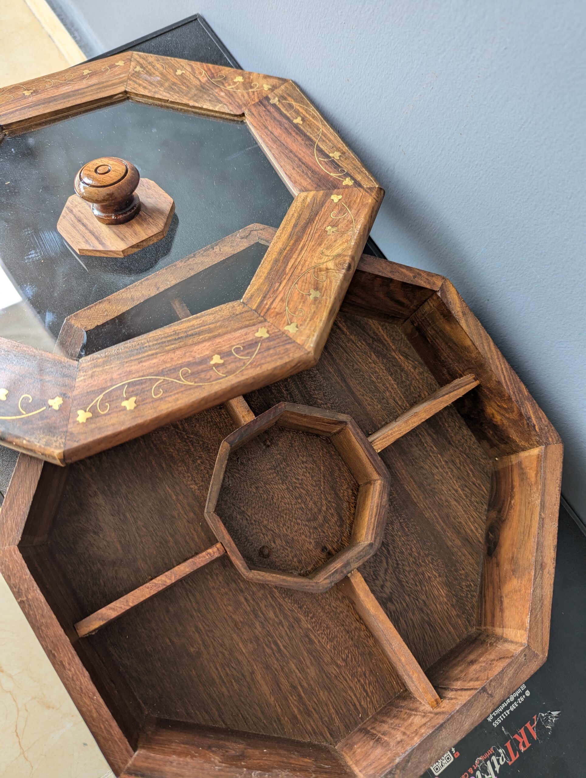 Handmade Sheesham premium Dry fruit Box – Carved & Brass Inlay Variants (31x31x10 cm) – Free Worldwide Delivery