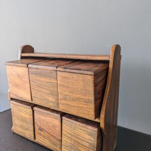 Lerili Megamall Handcrafted Wooden Masala Box – 6 Compartments