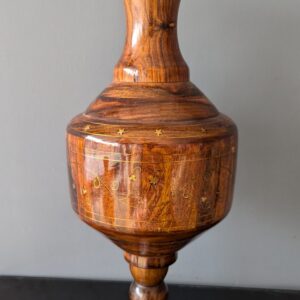 Lerili Megamall Handcrafted Wooden Vase with Brass Inlay